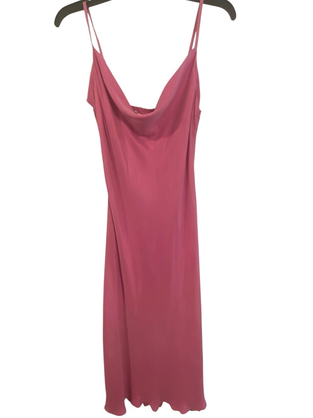 Anthropologie Women’s Slip Midi Dress Pink Dusty Rose Norah Self Contrast New S